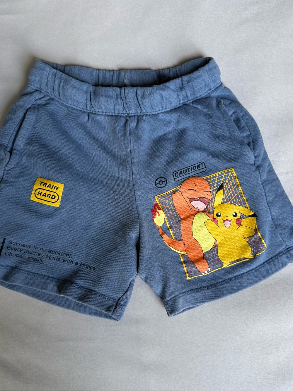 Zara Blue Kids Pokémon Shorts with Pikachu & Charmander